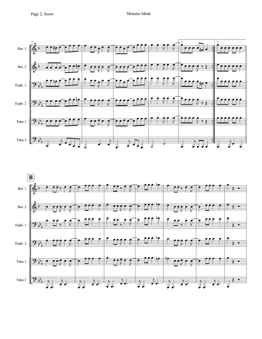 Monster Mash Monster Mash Brass Ensemble scores gallery preview page 2