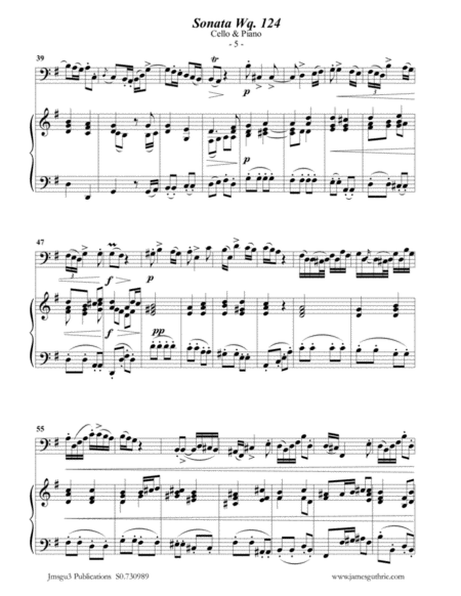 CPE BACH: Sonata in E Minor WQ124 for Cello & Piano image number null