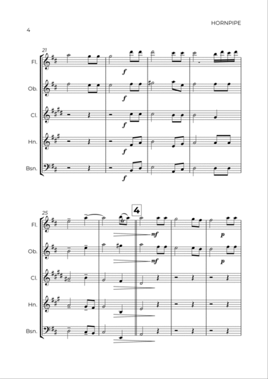 HORNPIPE - HANDEL - WIND QUINTET Woodwind Quintet scores gallery preview page 4