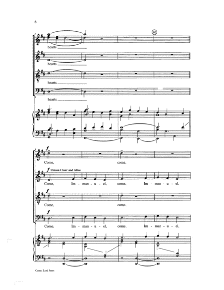 Come, Lord Jesus 4-Part scores gallery preview page 6