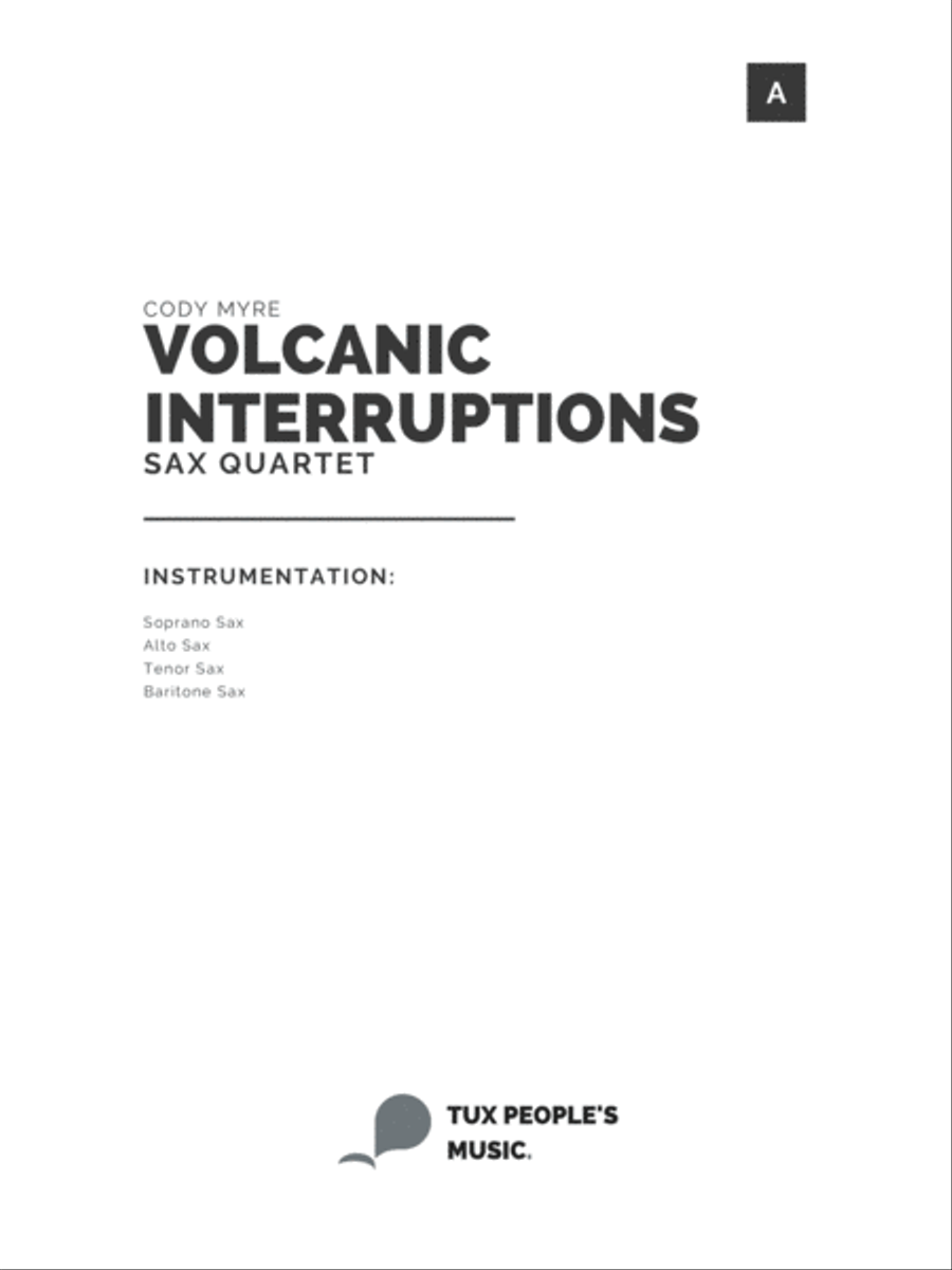 Volcanic Interruptions Saxophone Quartet scores gallery preview page 2