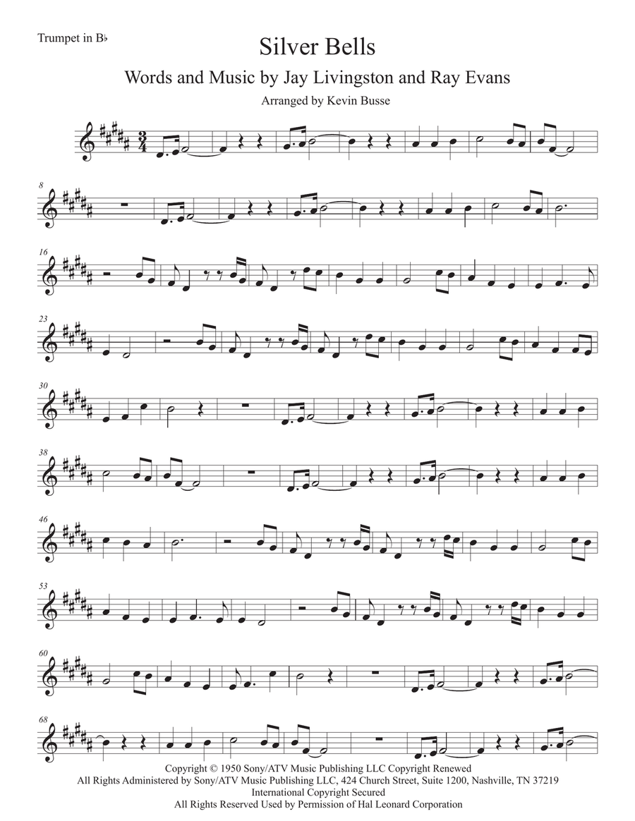 Silver Bells Silver Bells Trumpet Solo scores gallery preview page 1