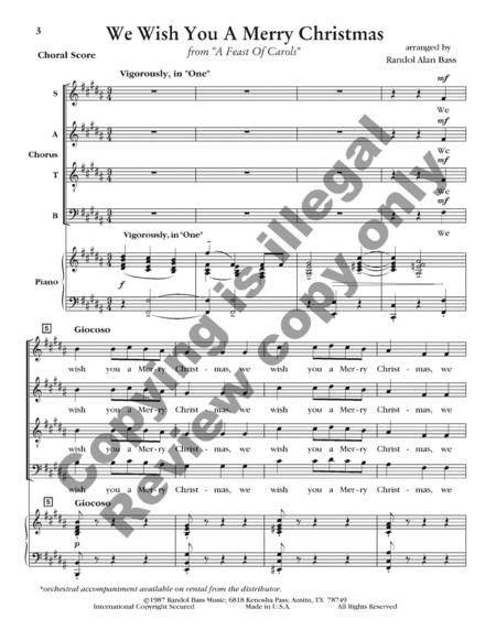 We Wish You a Merry Christmas (Choral Score) image number null