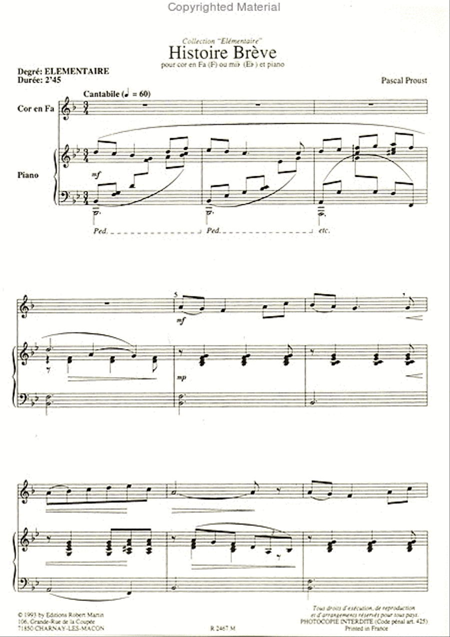 Histoire brève Horn scores gallery preview page 2