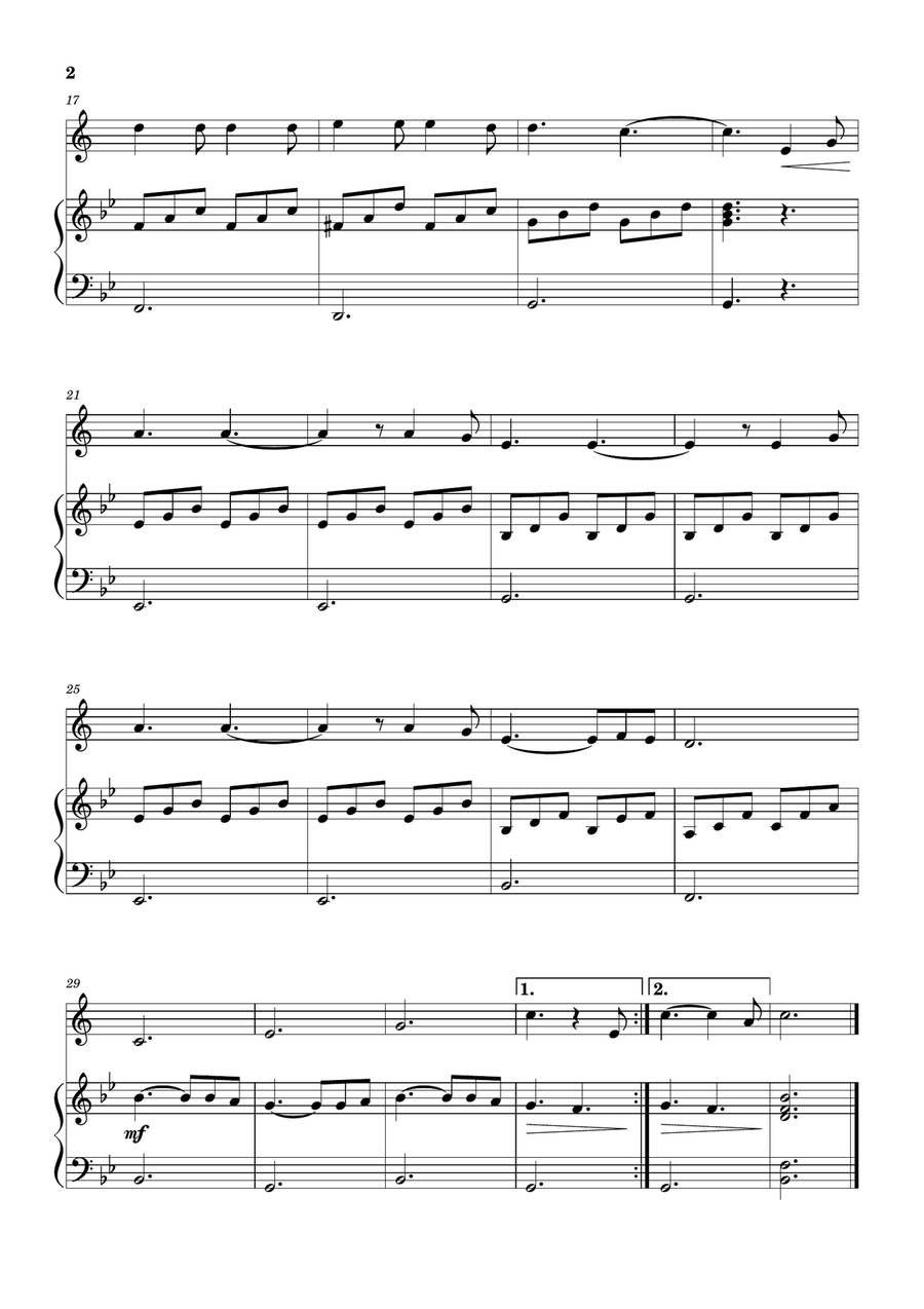 Hallelujah B-Flat Clarinet scores gallery preview page 2