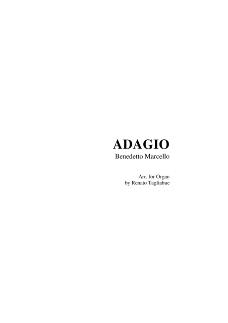 ADAGIO by Benedetto Marcello - Arr. for Organ Score scores gallery preview page 1