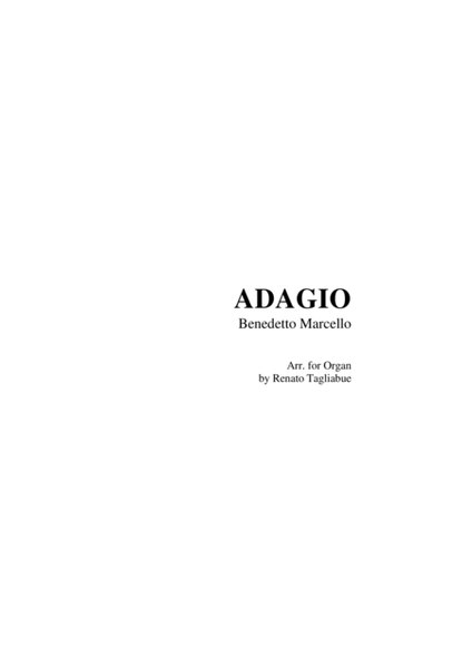 ADAGIO by Benedetto Marcello - Arr. for Organ image number null