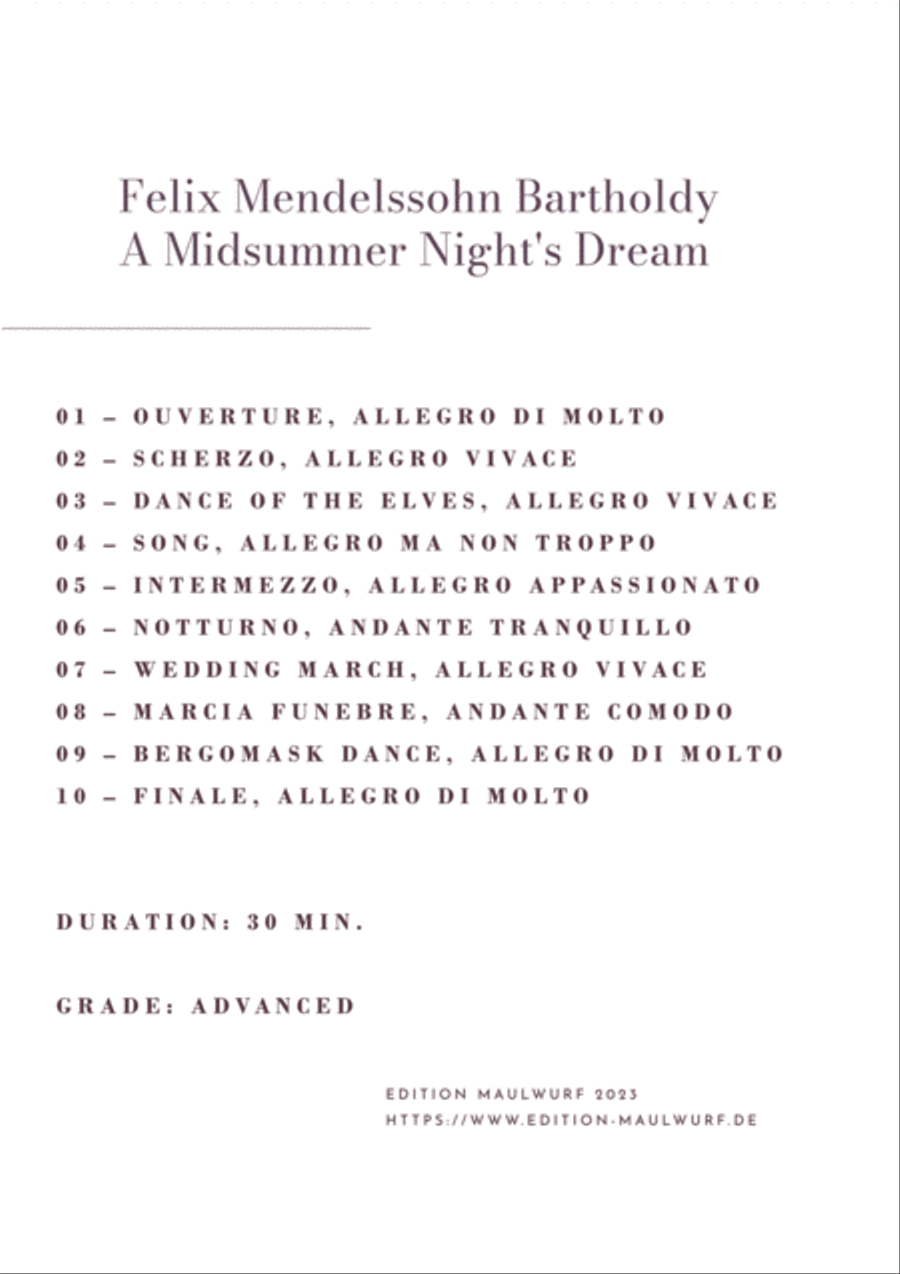 A Midsummer Night's Dream Brass Quartet scores gallery preview page 2
