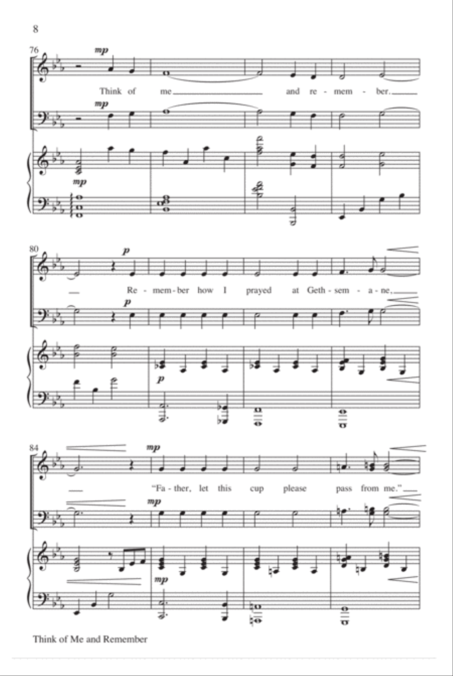 Think of Me and Remember 4-Part scores gallery preview page 9