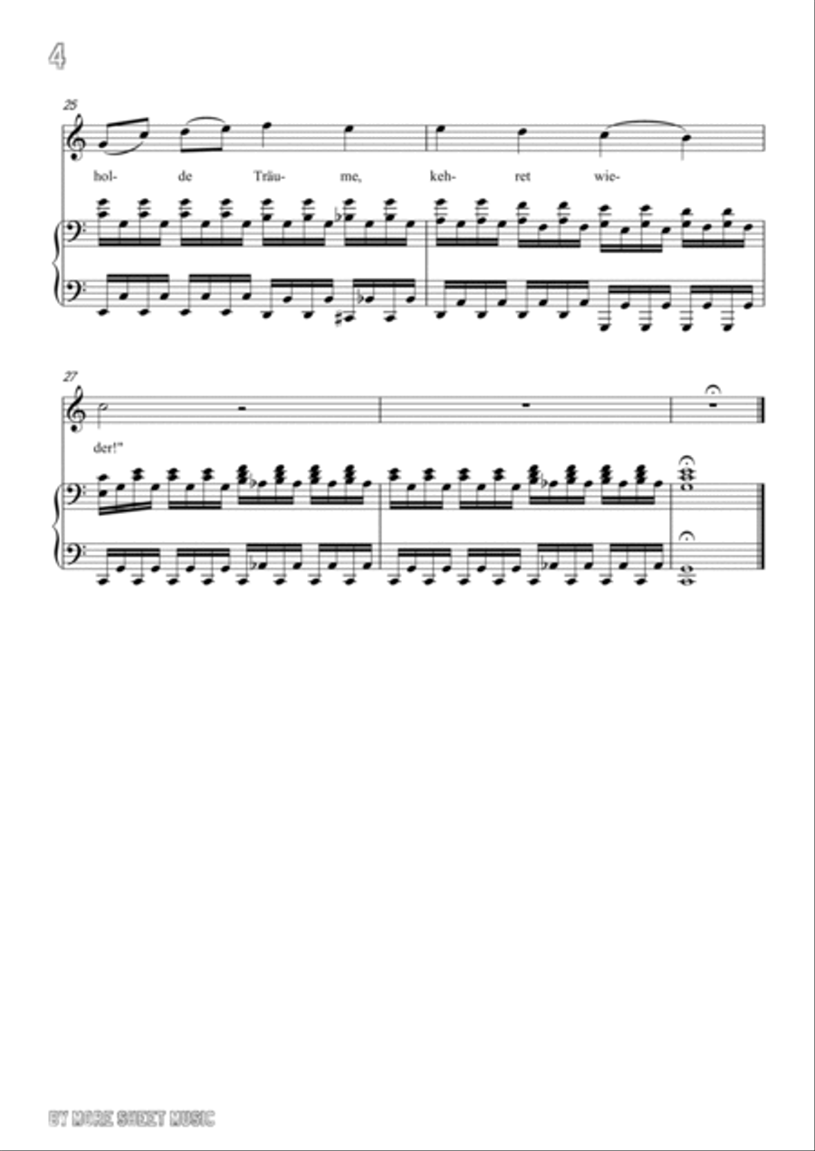 Schubert-Nacht und Träume in C for Vocal and Piano Voice scores gallery preview page 5