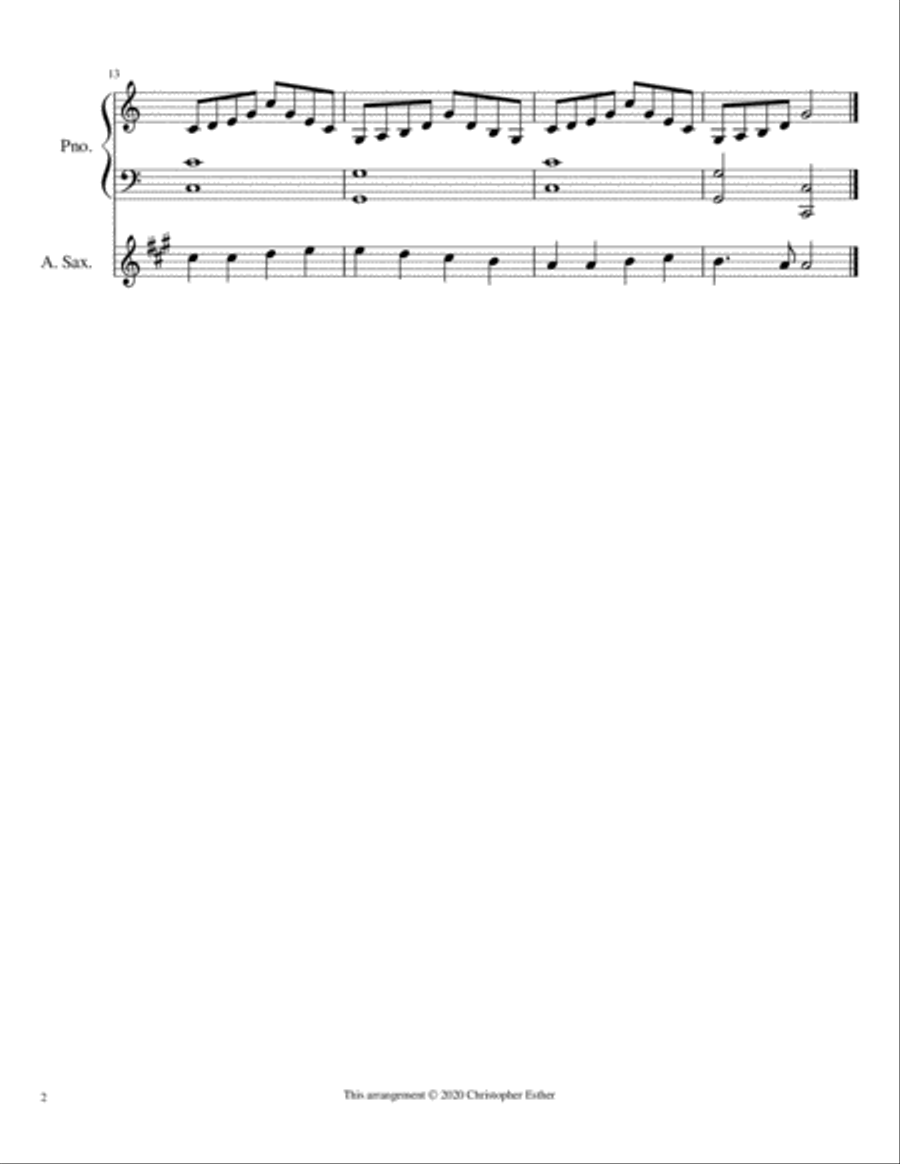Ode to Joy (Piano and Alto Saxophone) Woodwind Duet scores gallery preview page 2
