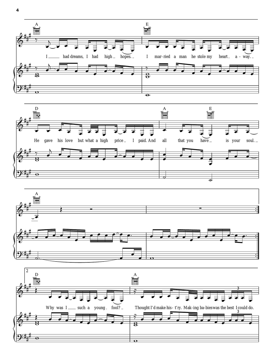 All That You Have Is Your Soul Piano, Vocal, Guitar scores gallery preview page 4