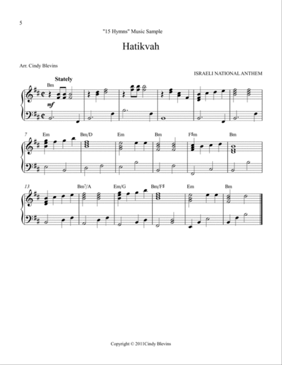 15 Hymns, for Lever or Pedal Harp Pedal Harp scores gallery preview page 6