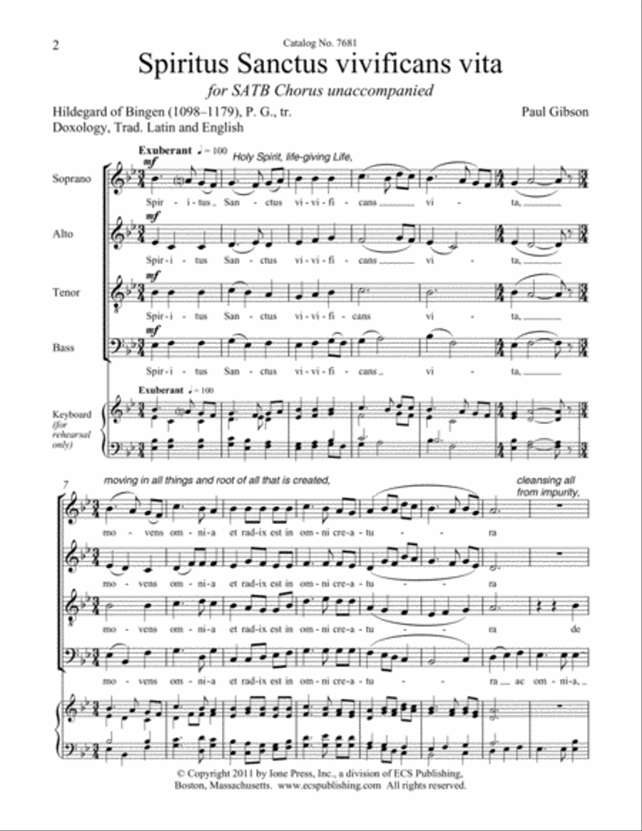 Spiritus Sanctus Vivificans Vita 4-Part scores gallery preview page 2