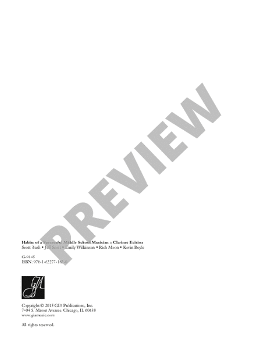 Habits of a Successful Middle School Musician - Clarinet Clarinet scores gallery preview page 4