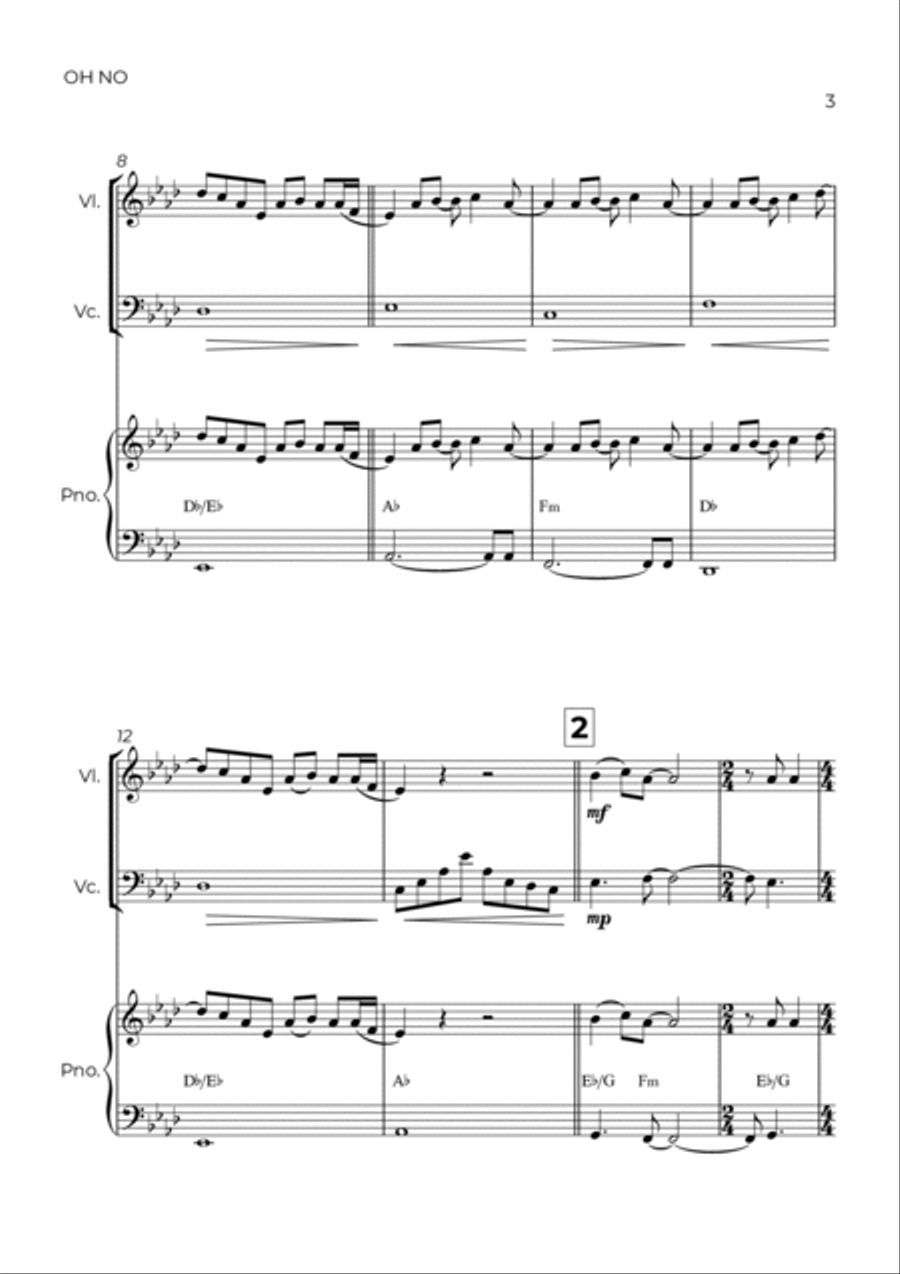 Oh No Oh No Piano Trio scores gallery preview page 3