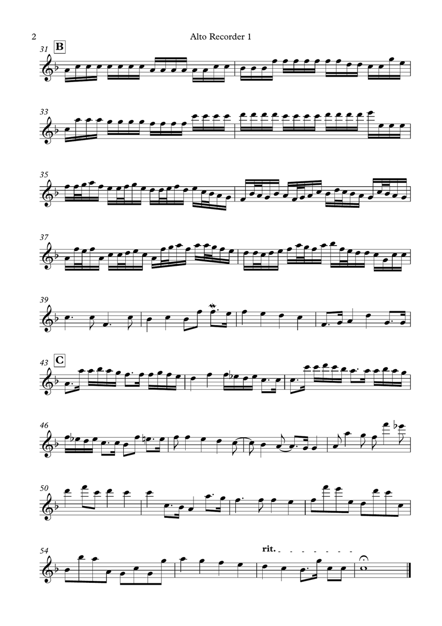 Pachelbel - Canon in D (Kanon) - arranged for recorder quartet Woodwind Quartet scores gallery preview page 4