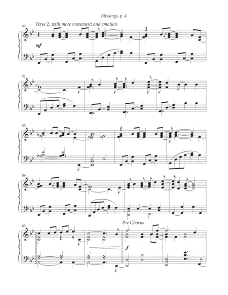 Blessings Piano Solo scores gallery preview page 4