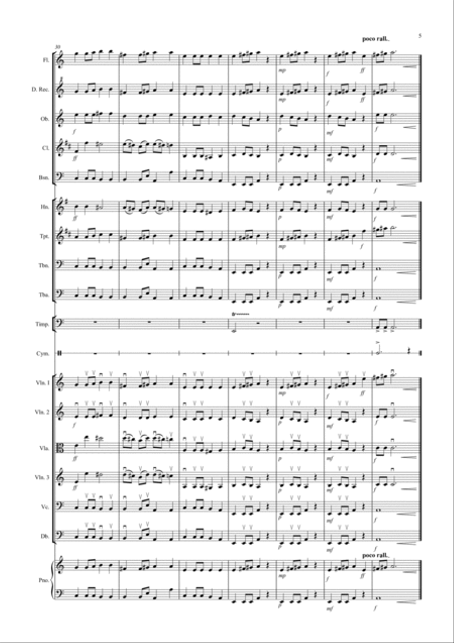 Beethoven Symphony No.7 (slow movement) for School Orchestra Full Orchestra scores gallery preview page 5