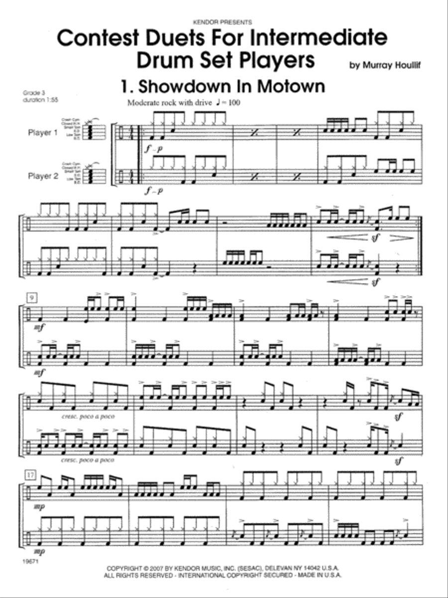 Contest Duets For Intermediate Drum Set Players Drum Set scores gallery preview page 2