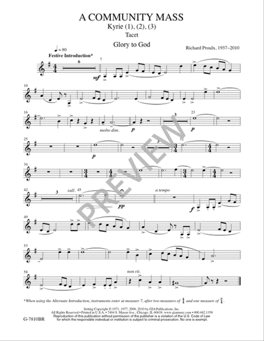 A Community Mass - Brass and Percussion edition Flute scores gallery preview page 3