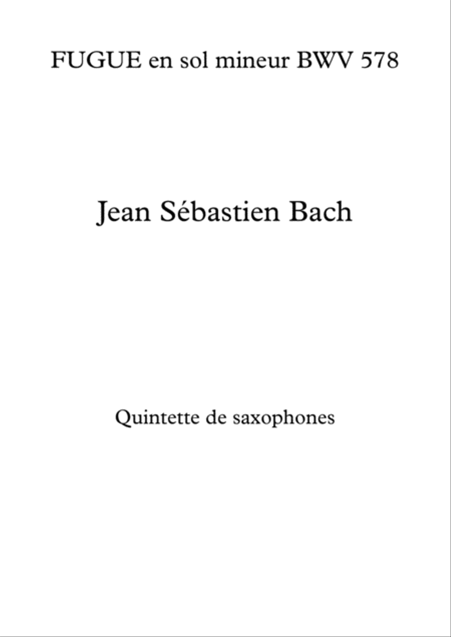 FUGUE en sol mineur BWV 578 Woodwind Quartet scores gallery preview page 1