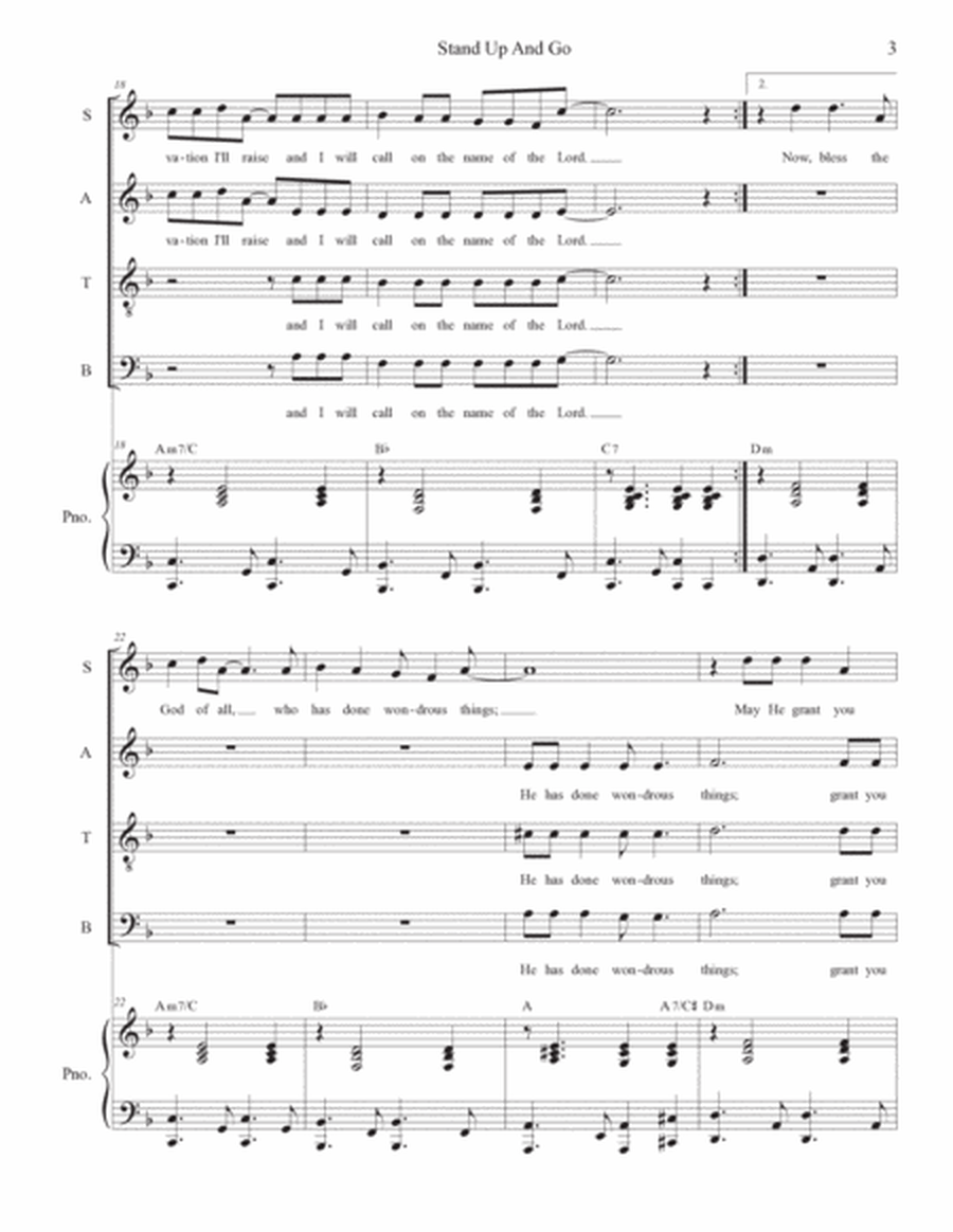 Stand Up And Go (Vocal Quartet - (SATB) image number null