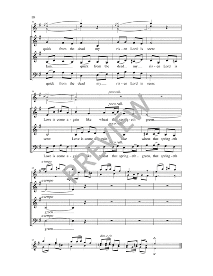 Noel Nouvelet / Now the Green Blade Rises 3-Part scores gallery preview page 10