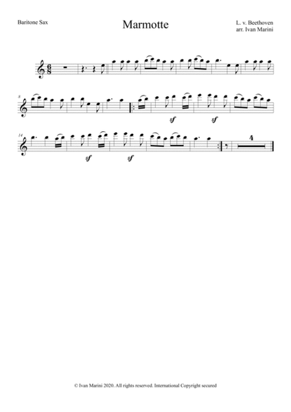 MARMOTTE by Beethoven - transcription for Baritone Sax and Piano