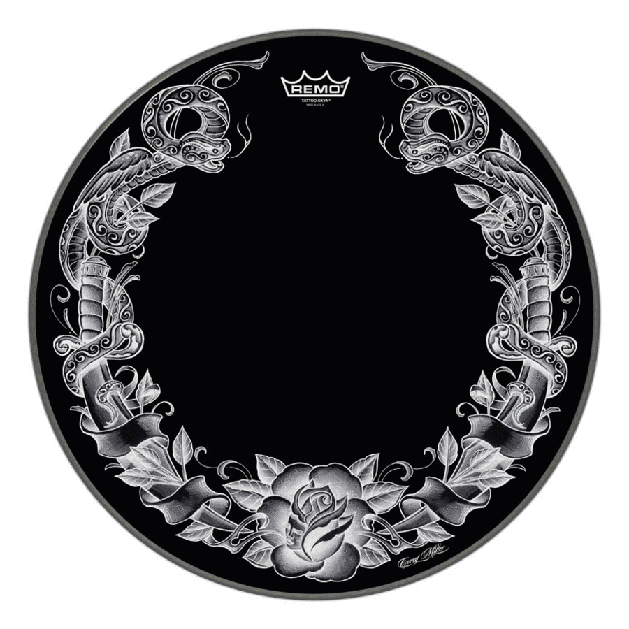 Bass, Powerstroke, 22“, 'tattoo Serpentrose On Black' Graphic, Packaged