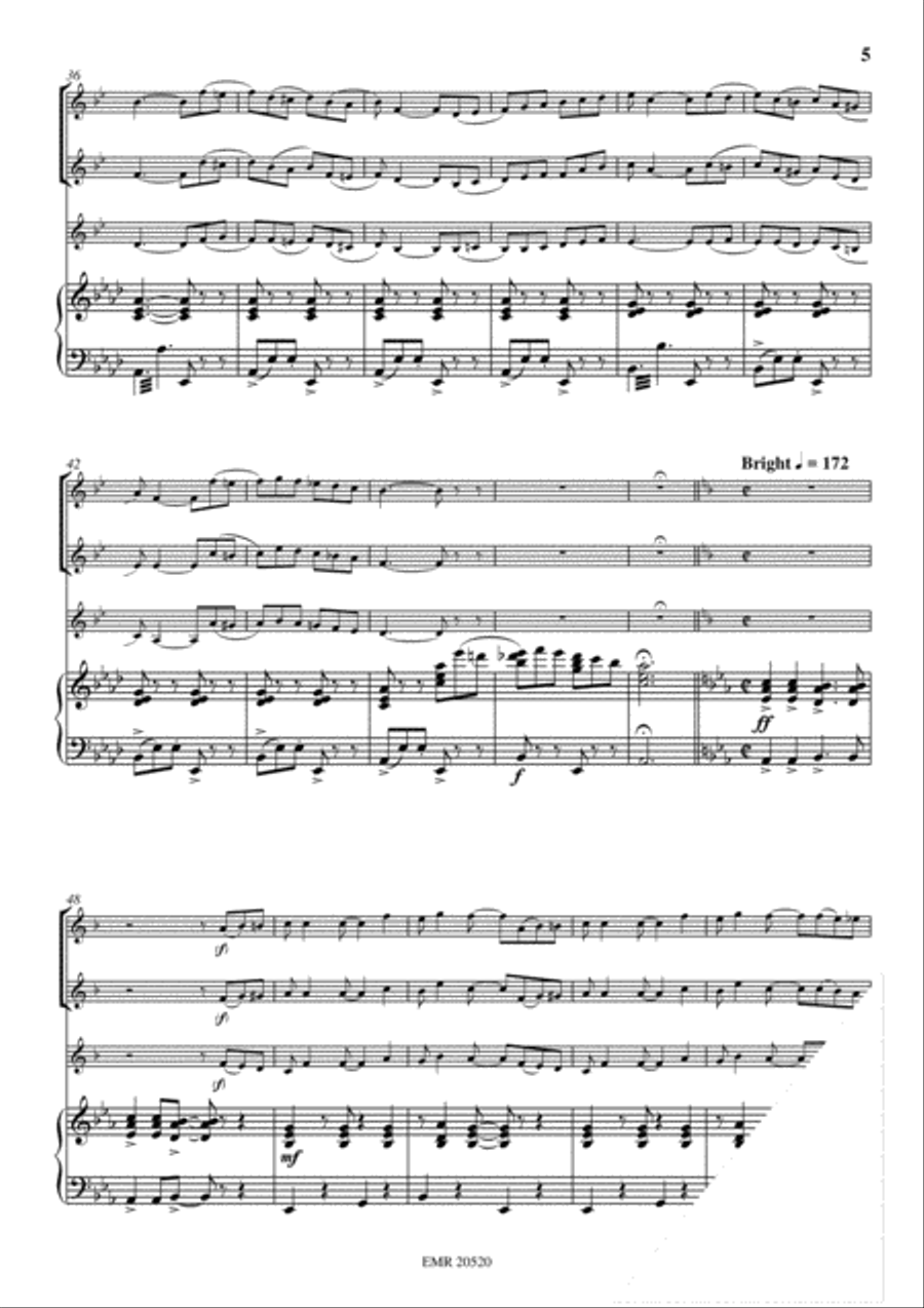 Mexican Hat Dance Trumpet Trio scores gallery preview page 6
