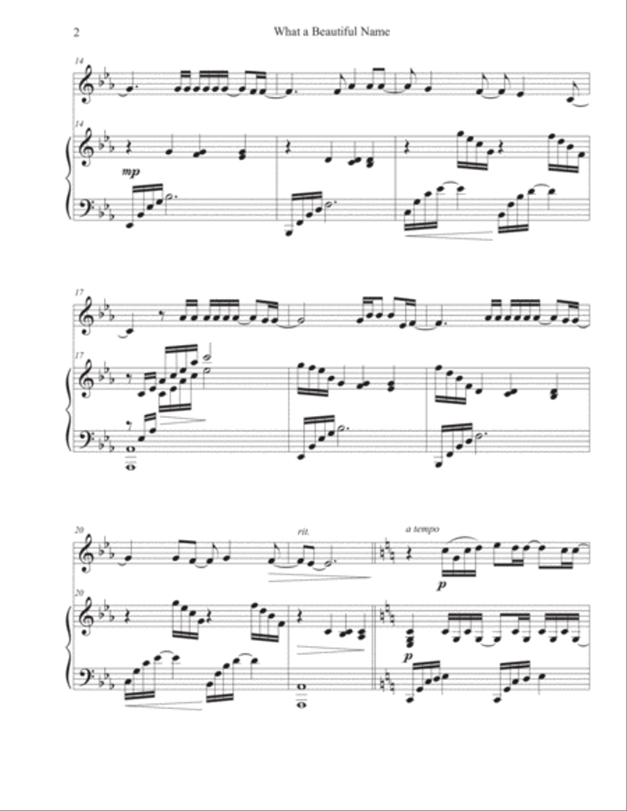 What A Beautiful Name Violin Solo scores gallery preview page 2