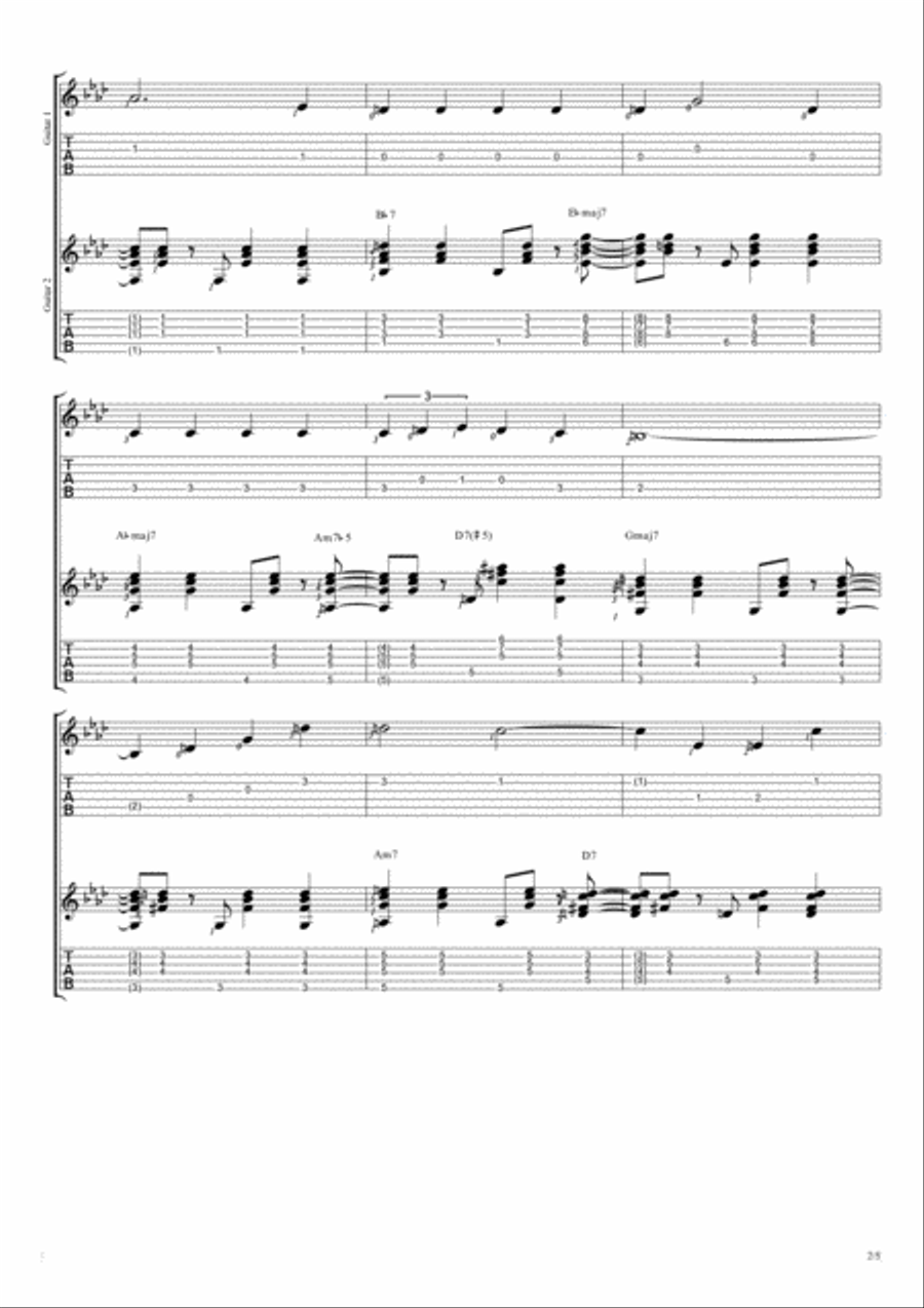 All The Things You Are Guitar Tablature scores gallery preview page 2