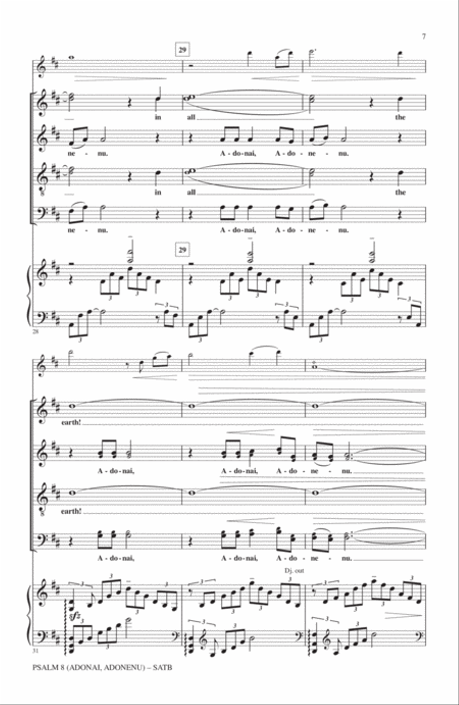 Psalm 8 (Adonai, Adonenu) 4-Part scores gallery preview page 6