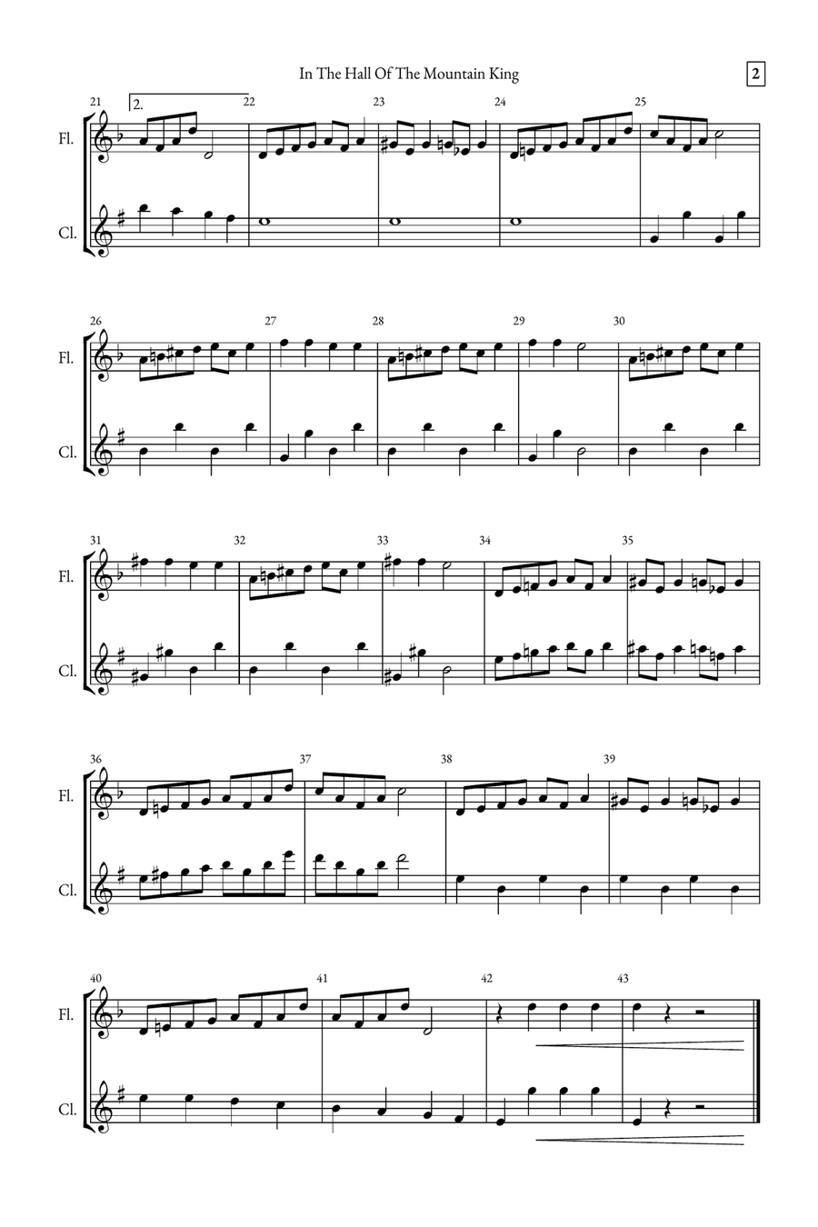 In The Hall of the Mountain King Woodwind Duet scores gallery preview page 2