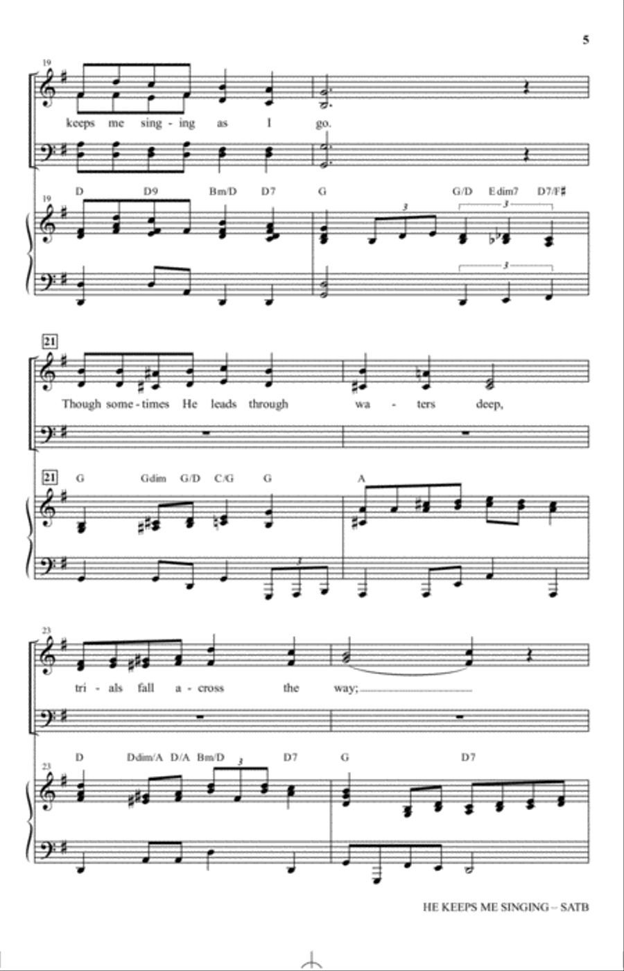 He Keeps Me Singing 4-Part scores gallery preview page 4