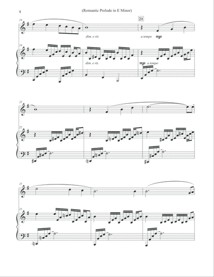 Romantic Prelude in E Minor - Oboe & Piano Piano scores gallery preview page 4