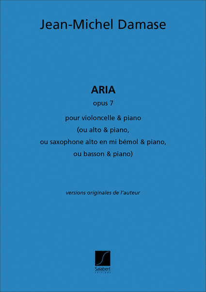 Aria Opus 7 pour violoncelle et piano