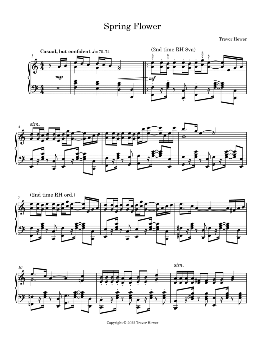 Spring Flower Spring Flower Piano Solo scores gallery preview page 1