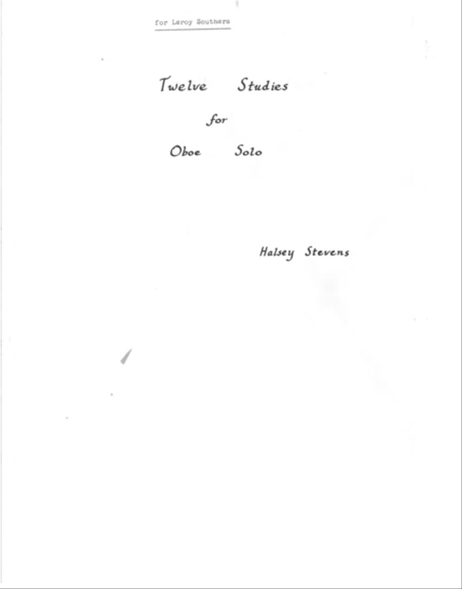 [Stevens] Twelve Studies for Oboe Solo Oboe Solo scores gallery preview page 3