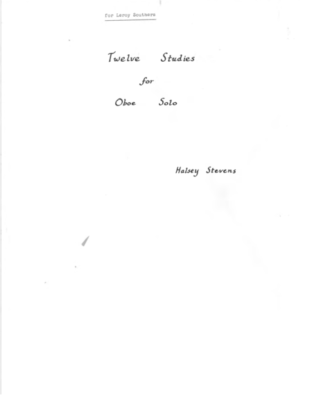 [Stevens] Twelve Studies for Oboe Solo