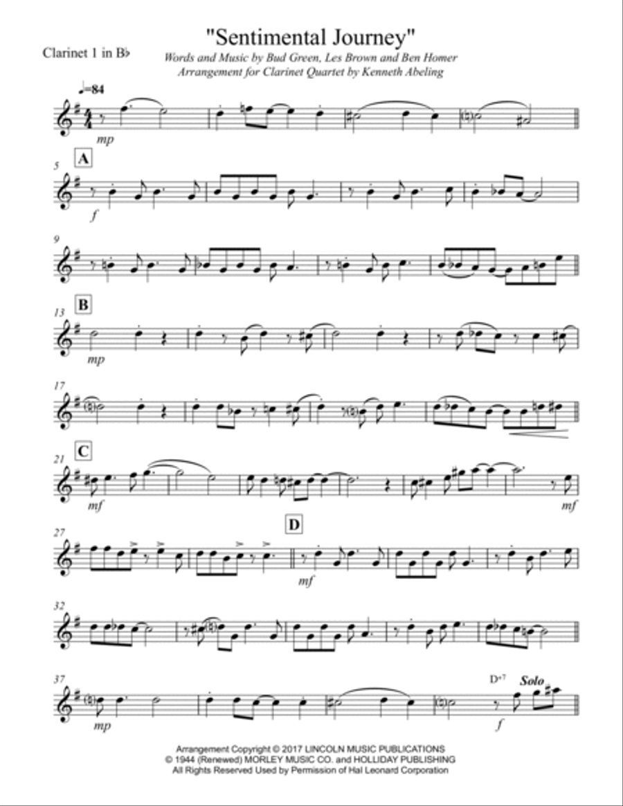 Sentimental Journey Sentimental Journey Woodwind Ensemble scores gallery preview page 6