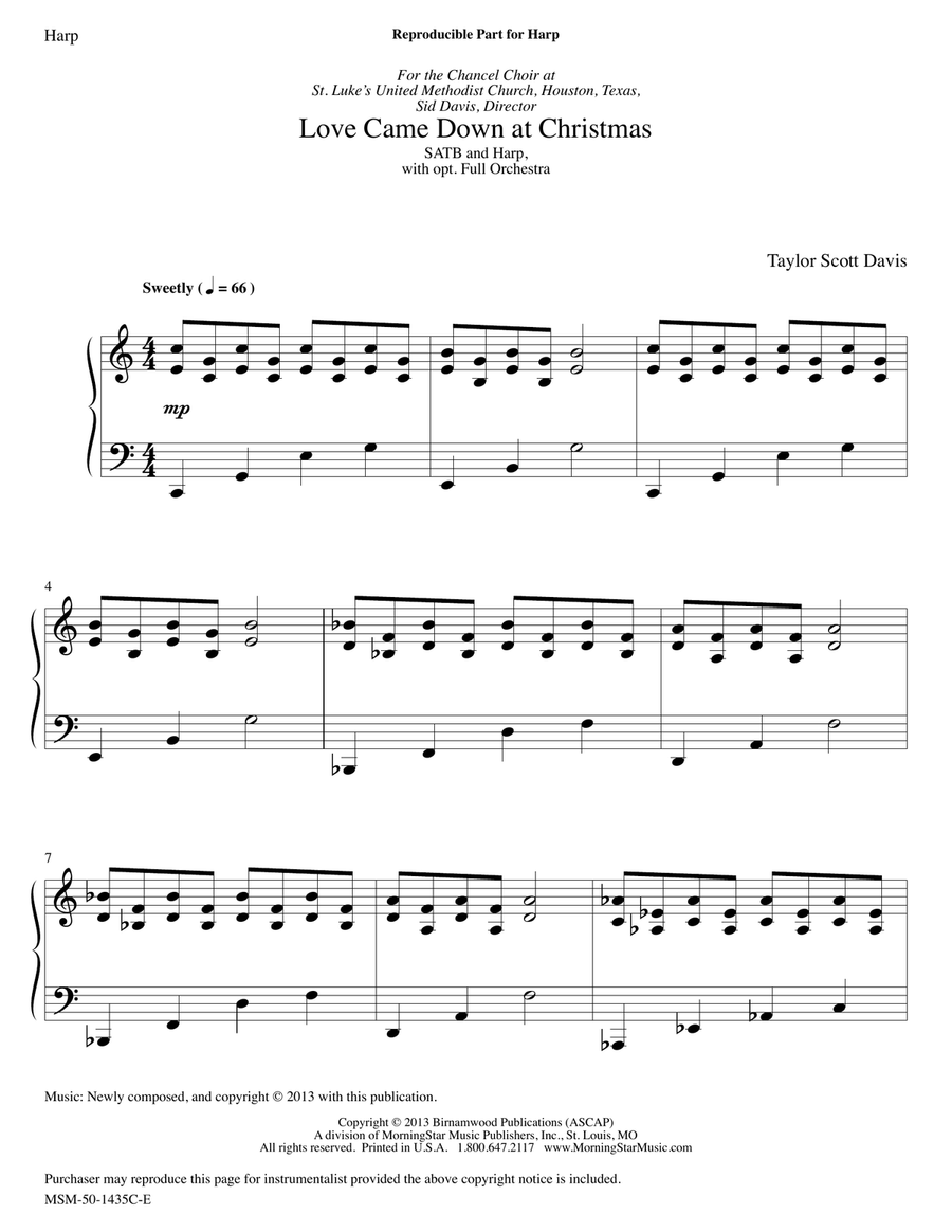 Love Came Down at Christmas (Harp Part)