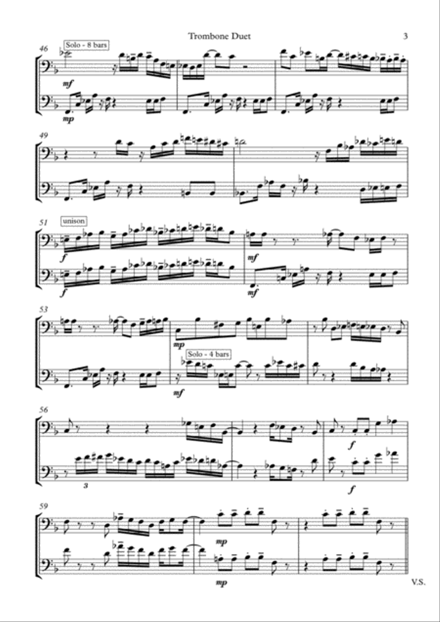 Watermelon Man Trombone Duet scores gallery preview page 4