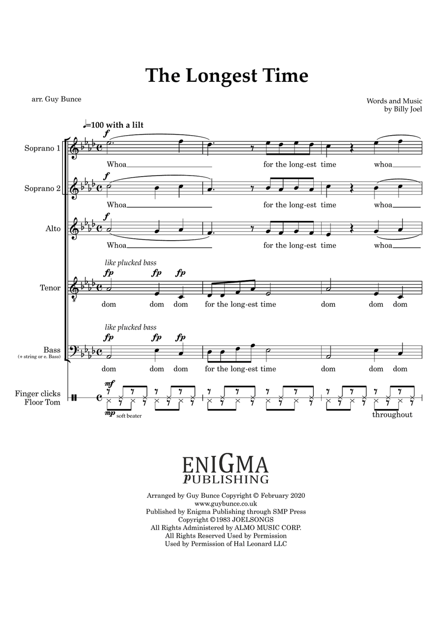 The Longest Time 4-Part scores gallery preview page 3