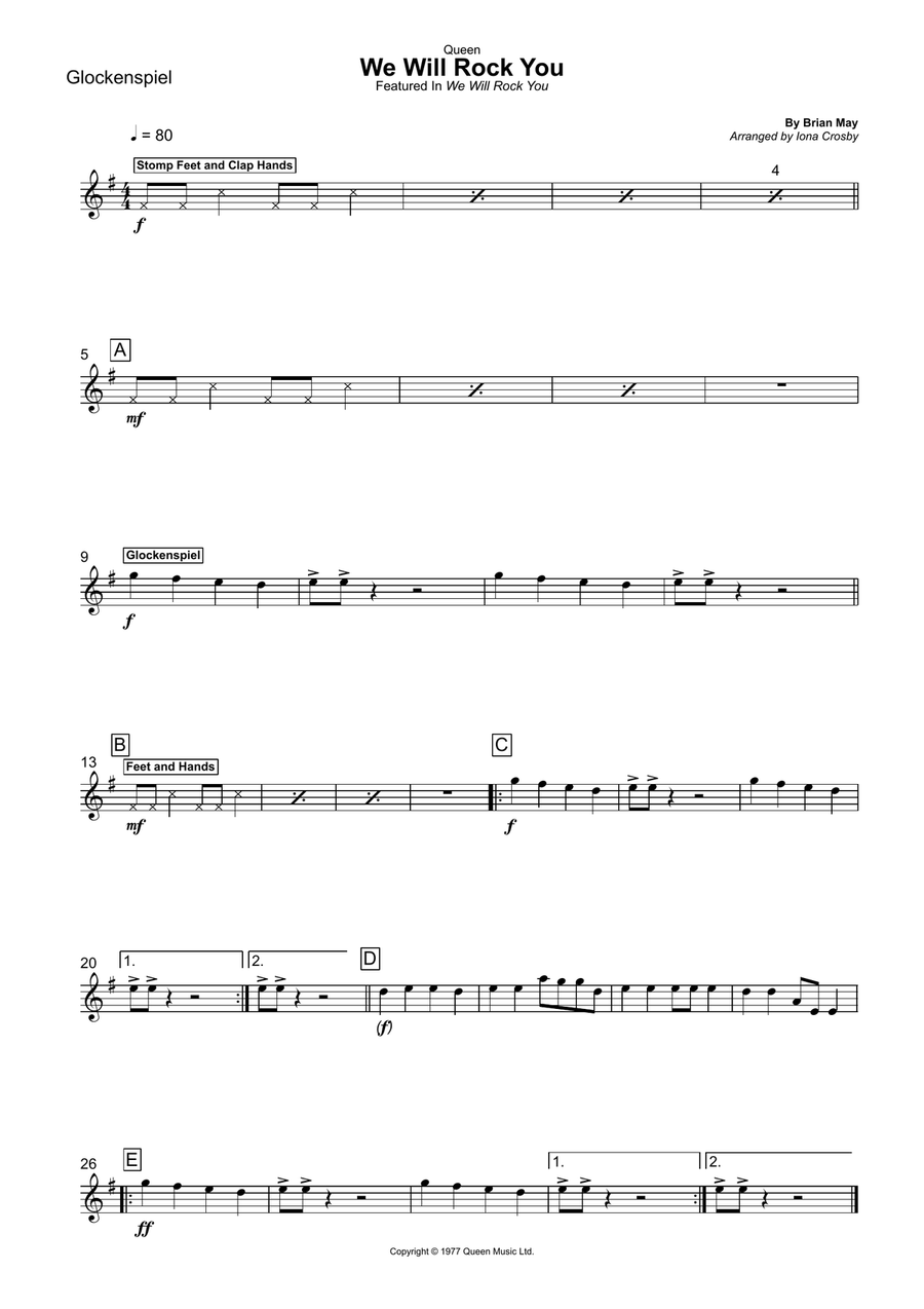 We Will Rock You Percussion Ensemble scores gallery preview page 4