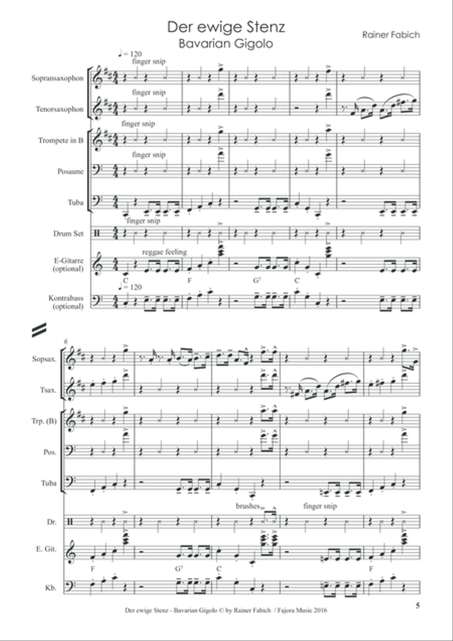 DER EWIGE STENZ - BAVARIAN GIGOLO Large Ensemble scores gallery preview page 6