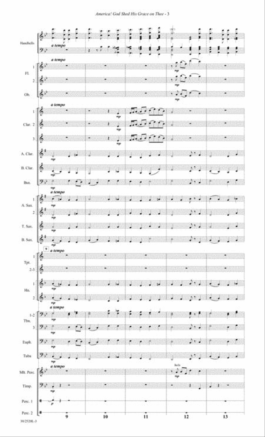 America! God Shed His Grace on Thee - Concert Band Score/Parts Concert Band scores gallery preview page 4