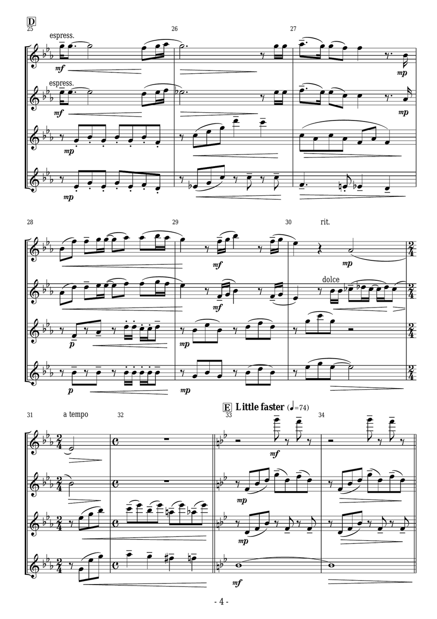 Bohemian Rhapsody Woodwind Quartet scores gallery preview page 4