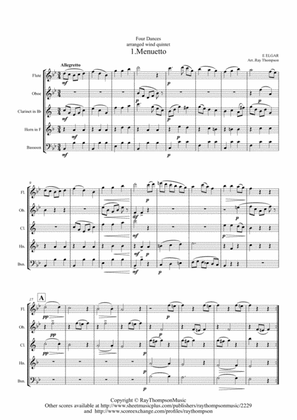 Book cover for Elgar: Four Dances for Wind Quintet - wind quintet